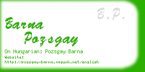 barna pozsgay business card